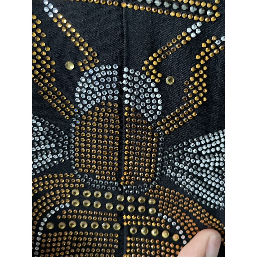 Culture Code XL Black Rhinestone Bee Blazer NWT‎ Pleated Back Jacket - Picture 15 of 16